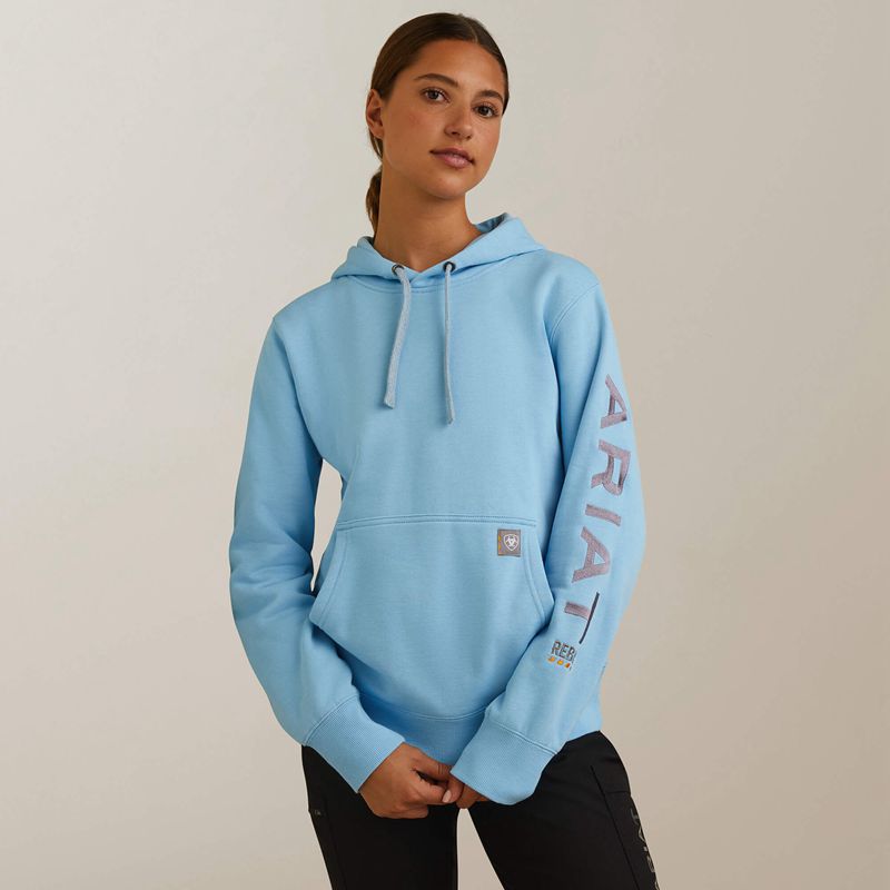 Dutch Canal Heather/ Dusk Ariat Rebar Graphic Hoodie | 72SHWYCVA