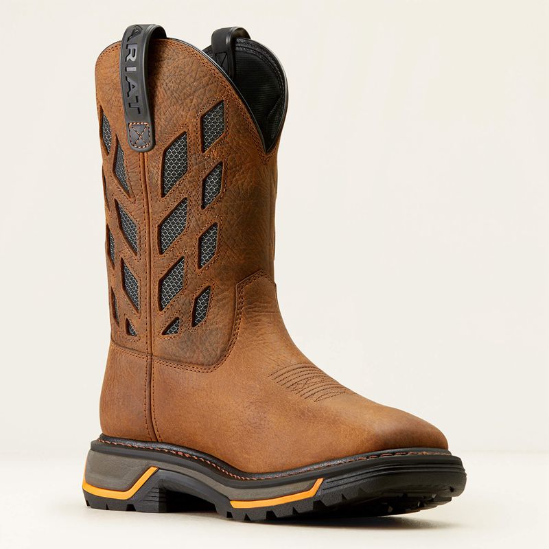 Earth/Graphite Ariat Big Rig Tread Venttek Work Boot | 63VAZTERD