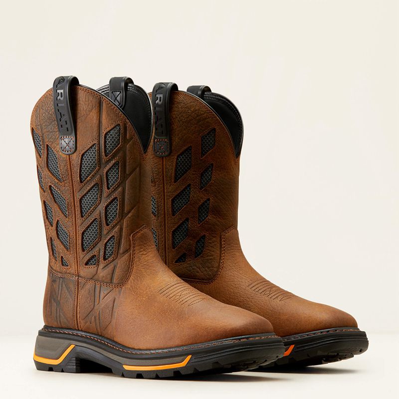 Earth/Graphite Ariat Big Rig Tread Venttek Work Boot | 63VAZTERD