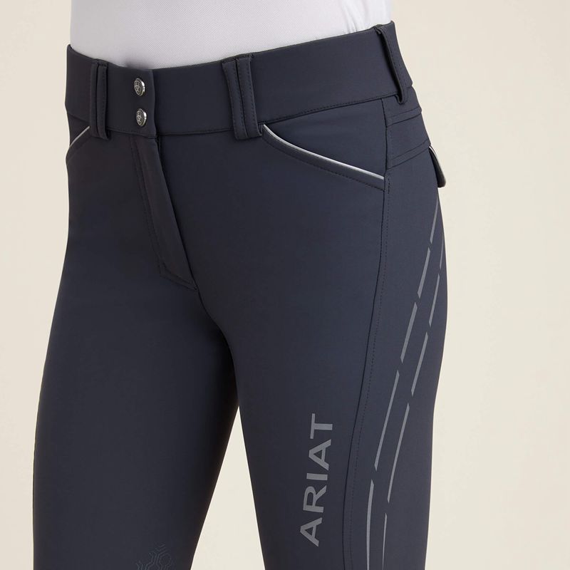 Ebony Ariat Tri Factor Lumina Grip Knee Patch Breech | 91SADKLNW