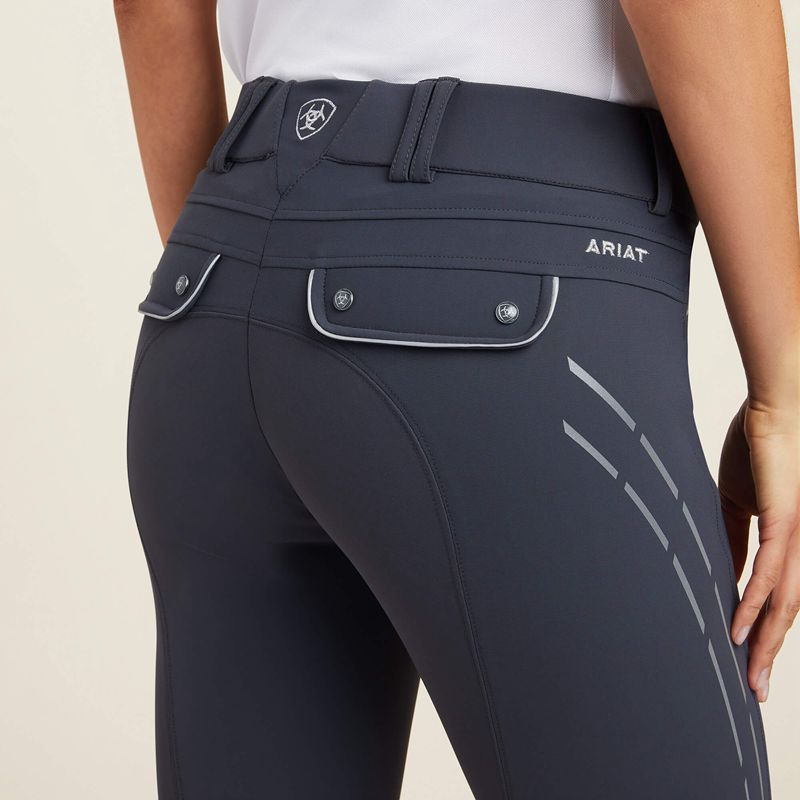 Ebony Ariat Tri Factor Lumina Grip Knee Patch Breech | 91SADKLNW