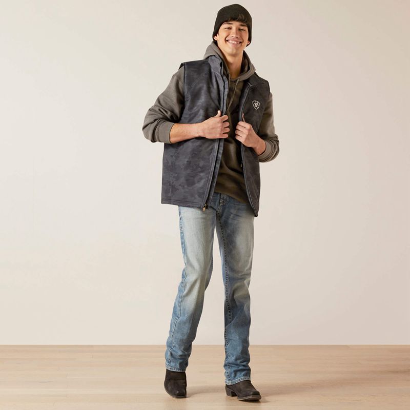 Ebony Camo Ariat Team Logo Insulated Vest | 90RDFGHUJ