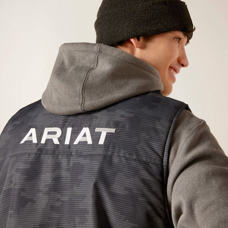 Ebony Camo Ariat Team Logo Insulated Vest | 90RDFGHUJ