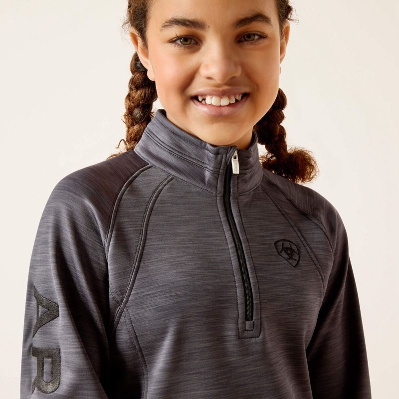 Ebony Grey Ariat Tek Team 1/2 Zip Sweatshirt | 34YFQKGLW