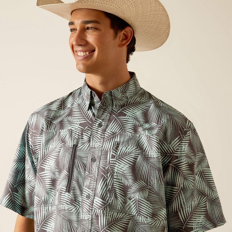 Ebony Grey Ariat Venttek Classic Fit Shirt | 95EBKRLPC