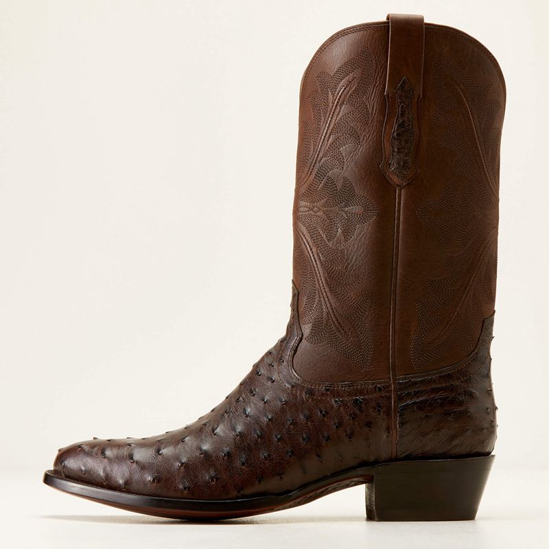 Espresso Full Quill Ostrich Ariat Bench Made James Western Boot | 42ESVIFKB