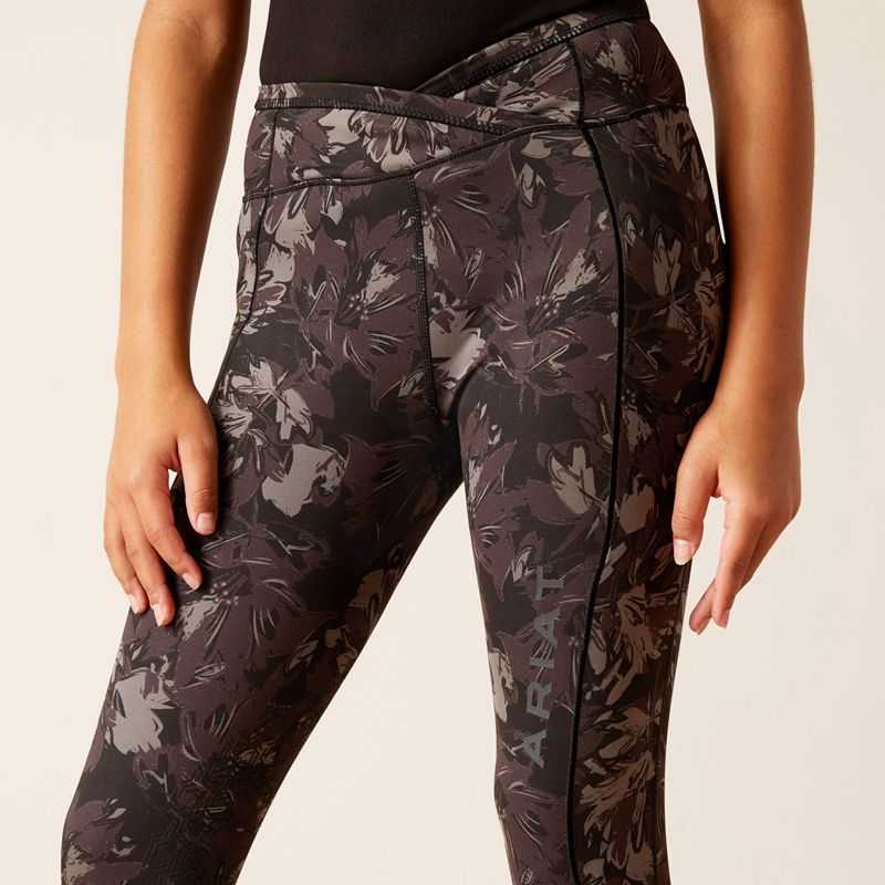 Exploded Black Floral Ariat Eos Etch Half Grip Tight | 28VPDUIHF