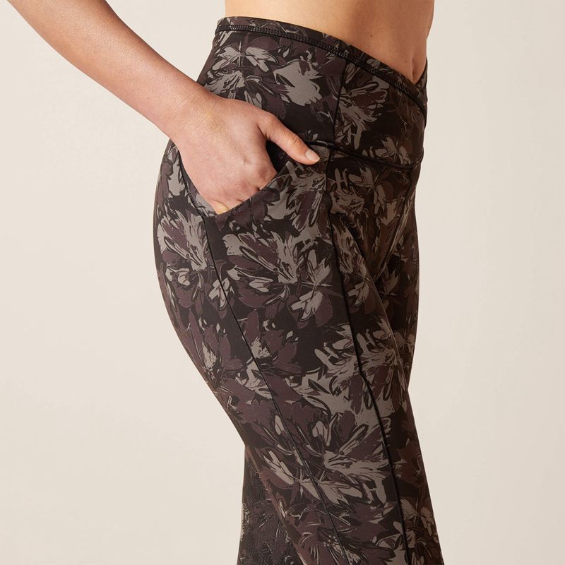 Exploded Black Floral Ariat Eos Etch Half Grip Tight | 43WCOXPTN