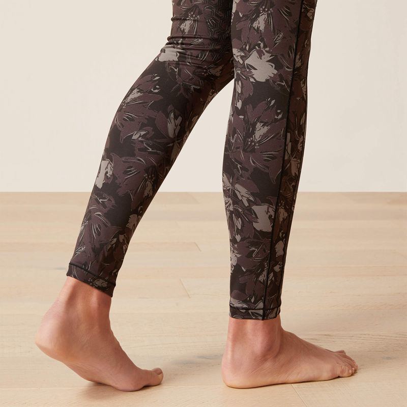 Exploded Black Floral Ariat Eos Etch Half Grip Tight | 43WCOXPTN