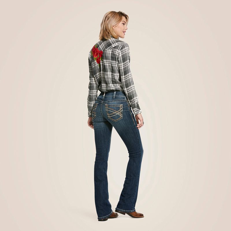 Festival Blue Ariat R.E.A.L. Mid Rise Stretch Entwined Festival Boot Cut Jean | 51LSAHFUV