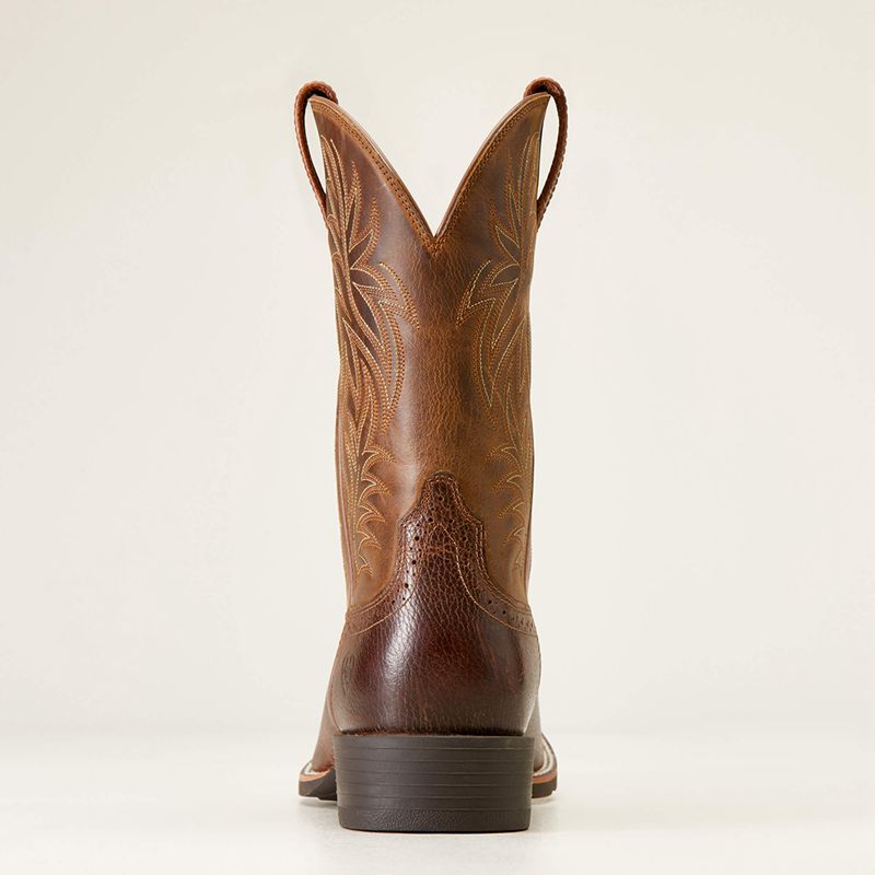 Fiddle Brown Ariat Sport Wide Square Toe Cowboy Boot | 46UGBADOL