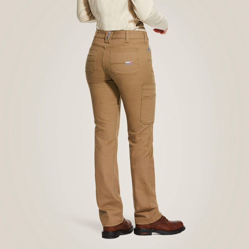 Field Khaki Ariat Fr Stretch Duralight Canvas Stackable Straight Leg Pant | 75CGYXOBD