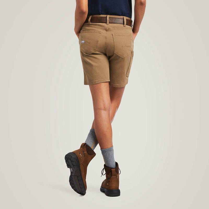 Field Khaki Ariat Rebar Durastretch Made Tough Short | 83ZULIYNT