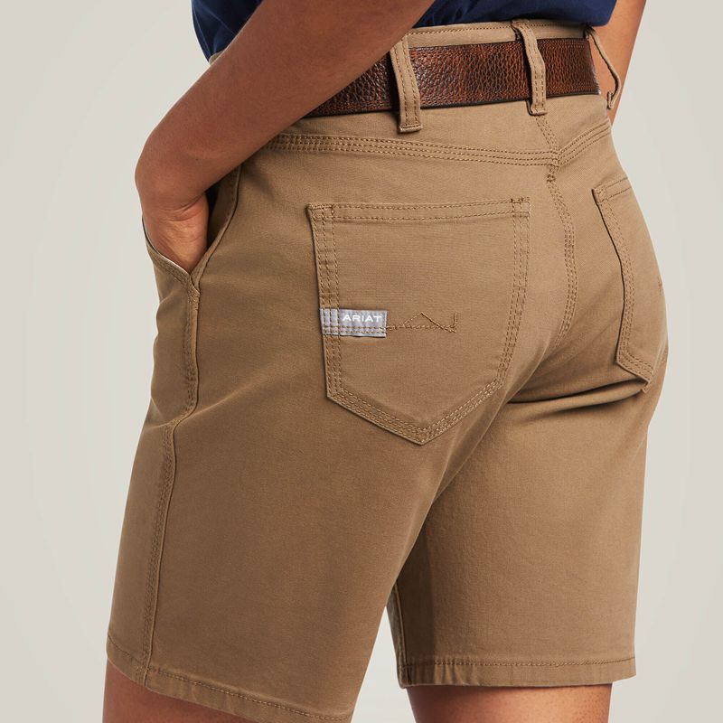 Field Khaki Ariat Rebar Durastretch Made Tough Short | 83ZULIYNT