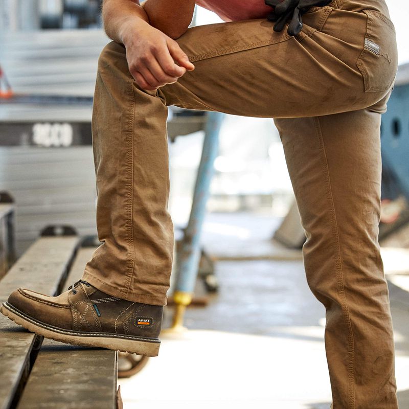 Field Khaki Ariat Rebar Durastretch Made Tough Straight Leg Pant | 76ZCEJLQD