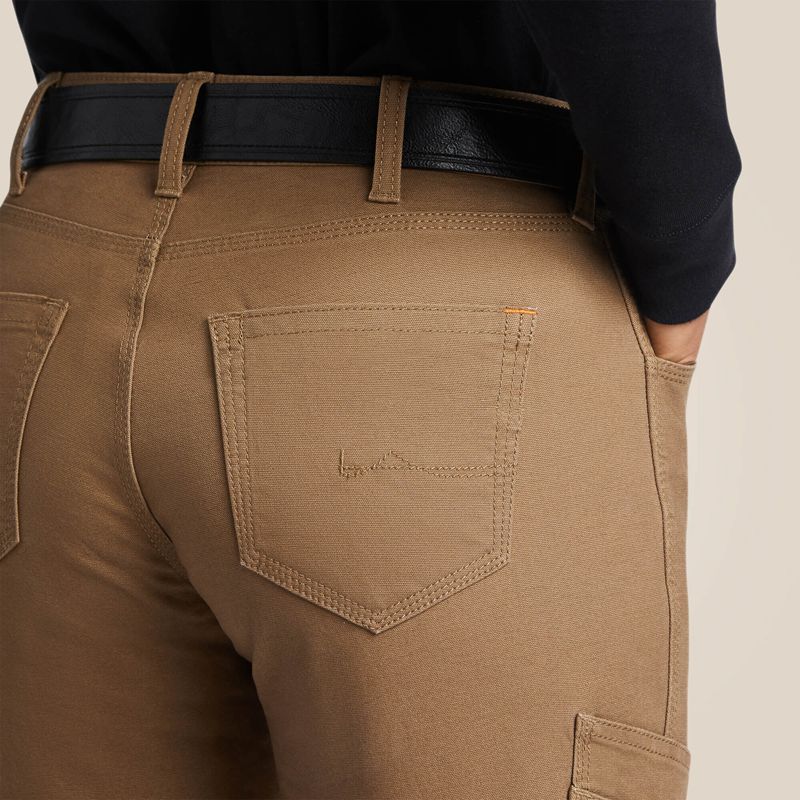 Field Khaki Ariat Rebar Durastretch Made Tough Straight Leg Pant | 76ZCEJLQD