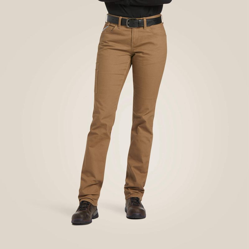 Field Khaki Ariat Rebar Durastretch Made Tough Straight Leg Pant | 76ZCEJLQD