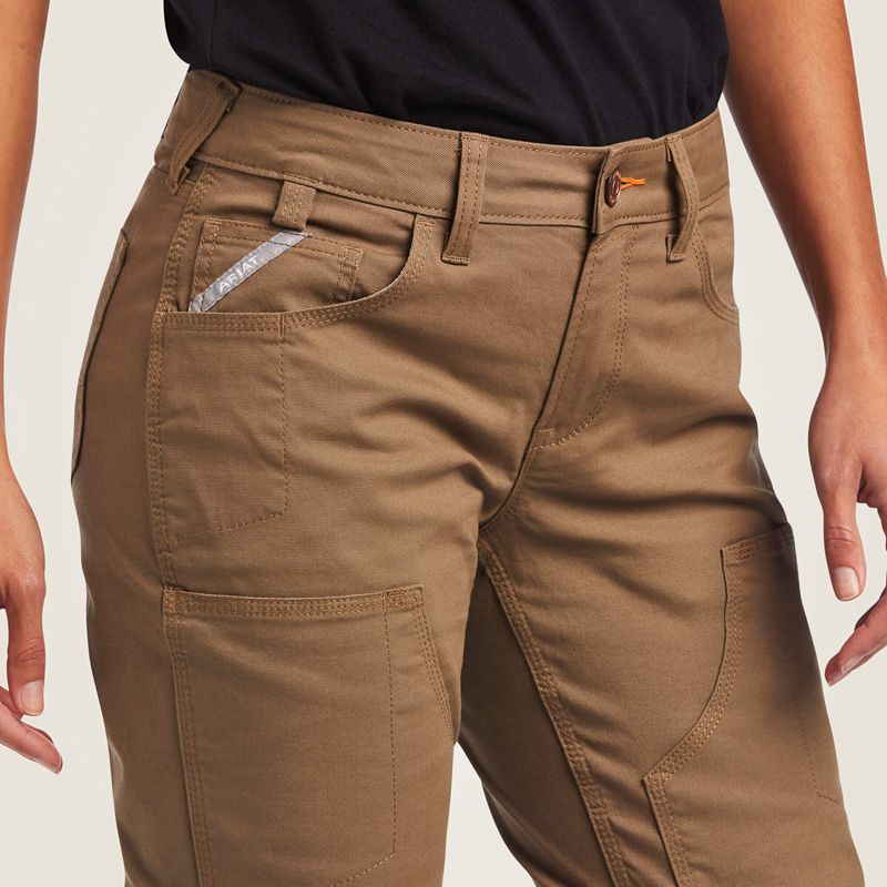 Field Khaki Ariat Rebar Durastretch Made Tough Double Front Pant | 19GCRTXPZ