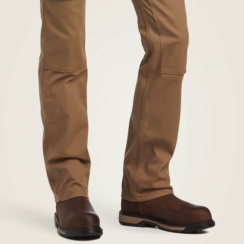 Field Khaki Ariat Rebar Durastretch Made Tough Double Front Pant | 19GCRTXPZ