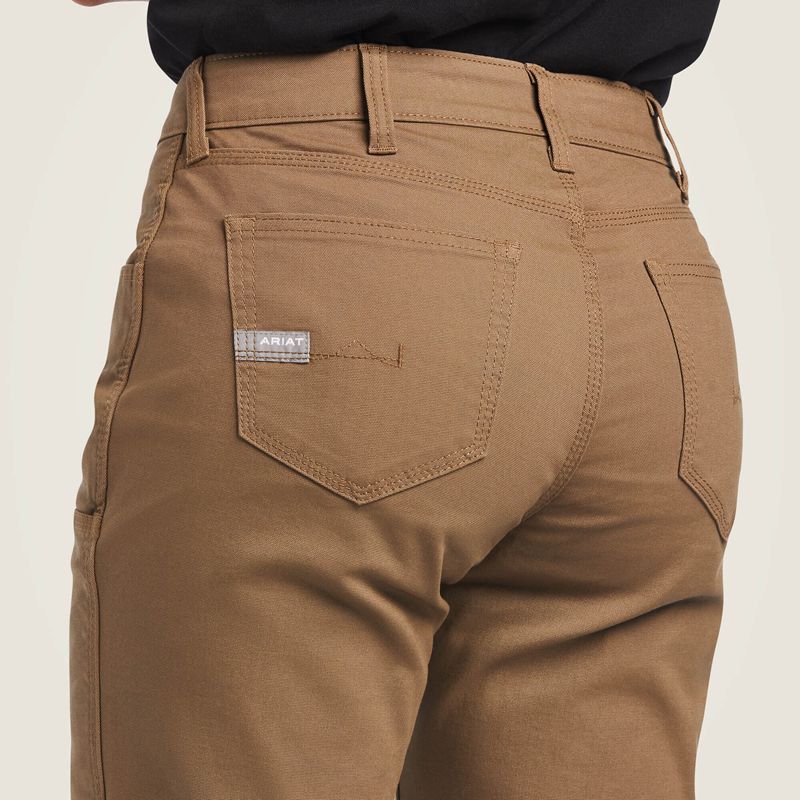 Field Khaki Ariat Rebar Durastretch Made Tough Double Front Pant | 19GCRTXPZ