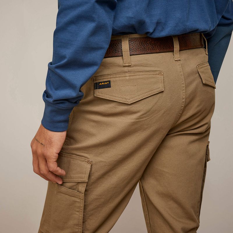 Field Khaki Ariat Rebar M4 Relaxed Made Tough Cargo Straight Pant | 16FWVARTC