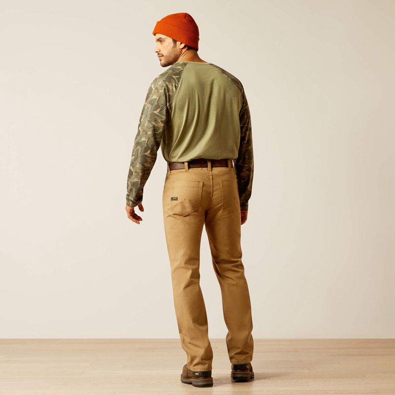 Field Khaki Ariat Rebar M5 Straight Durastretch Made Tough Straight Pant | 29EGWVXFO