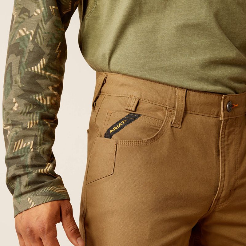 Field Khaki Ariat Rebar M5 Straight Durastretch Made Tough Straight Pant | 29EGWVXFO