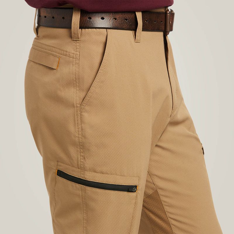 Field Khaki Ariat Rebar M5 Straight Work Flow Ultralight Stackable Straight Leg Pant | 01FNIRYGJ