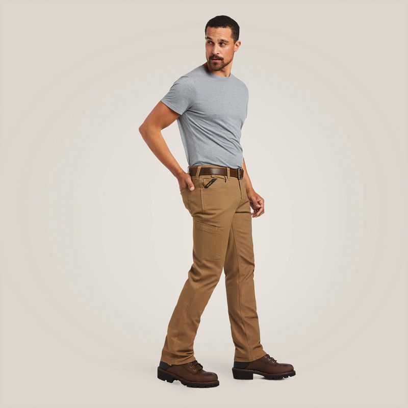 Field Khaki Ariat Rebar M7 Durastretch Made Tough Straight Pant | 36YEPZQUH