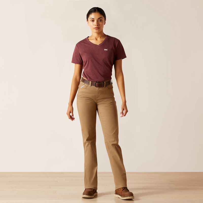 Field Khaki Ariat Rebar Pr Made Tough Straight Pant | 96KVUHNGC