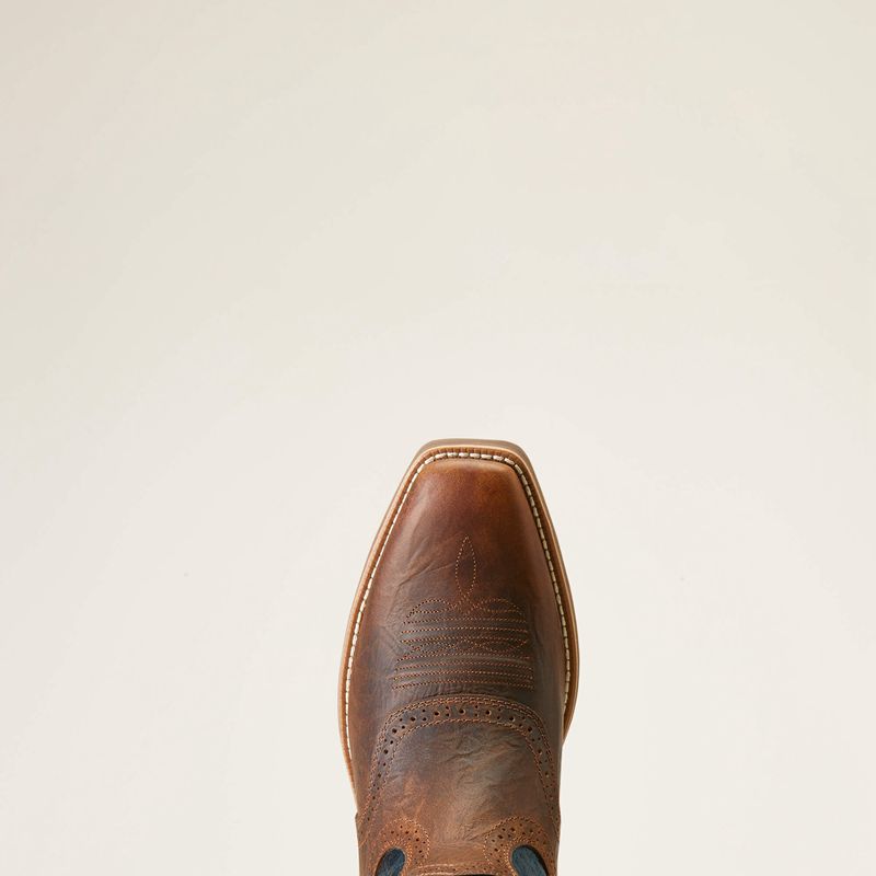 Fiery Brown Crunch Ariat Hybrid Roughstock Square Toe Cowboy Boot | 25LIXPNBW