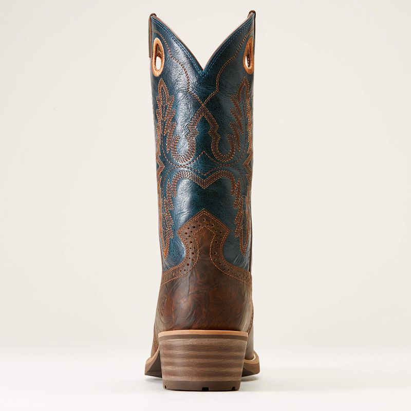 Fiery Brown Crunch Ariat Hybrid Roughstock Square Toe Cowboy Boot | 25LIXPNBW