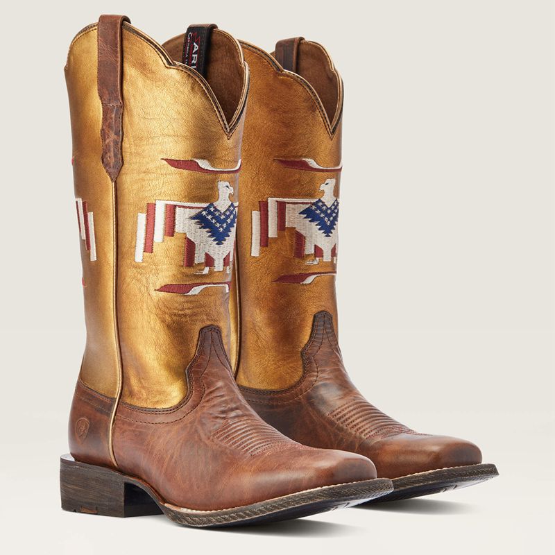 Fiery Tan Ariat Frontier Thunderbird Chimayo Western Boot | 61JPTCWAQ