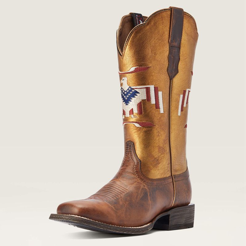 Fiery Tan Ariat Frontier Thunderbird Chimayo Western Boot | 61JPTCWAQ