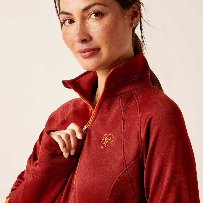 Fired Brick Ariat Tek Team 1/2 Zip Sweatshirt | 37KVENURC