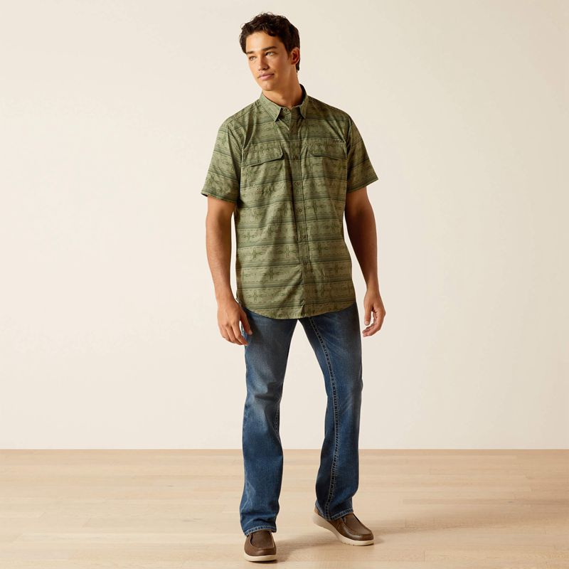 Four Leaf Clover Ariat Venttek Outbound Fitted Shirt | 89LQPEWXH