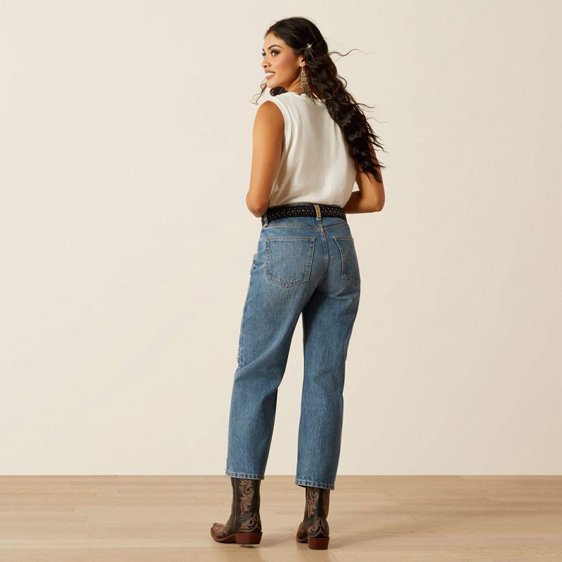 Franklin Ariat Ultra High Rise Studded Jazmine Straight Leg Jeans | 86VUFNLHP