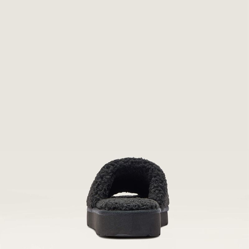 Fuzzy Black Ariat Cozy Chic Square Toe Slipper | 98BETZPGU