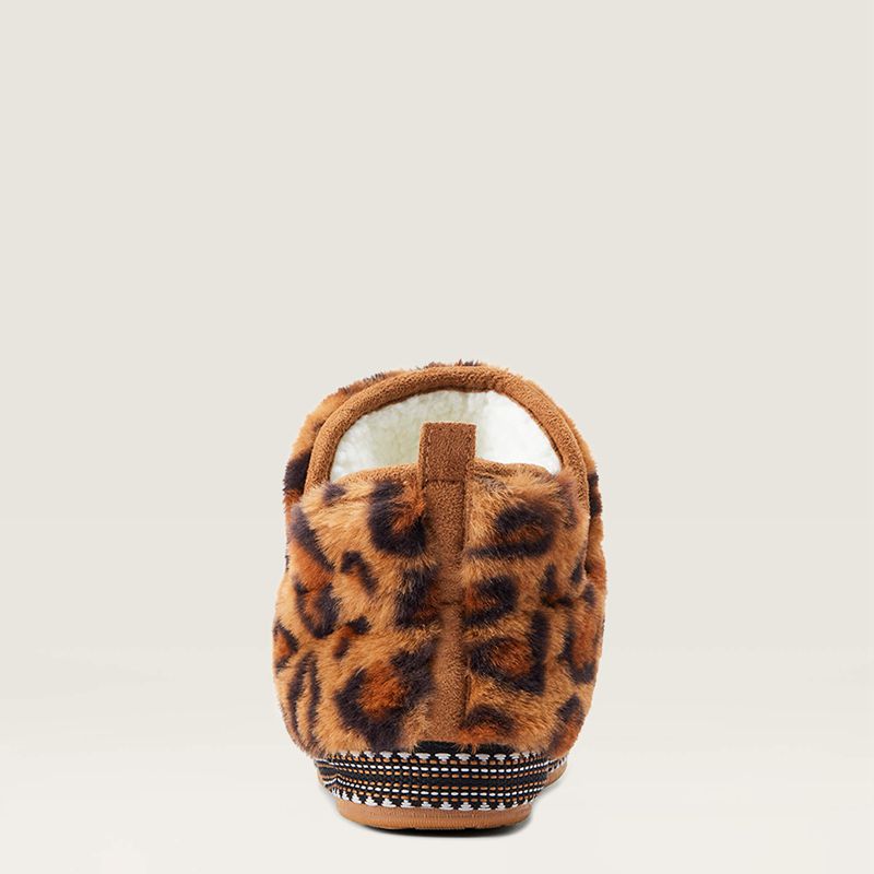 Fuzzy Leopard Print Ariat Bootie Slipper | 70SQUBFRW