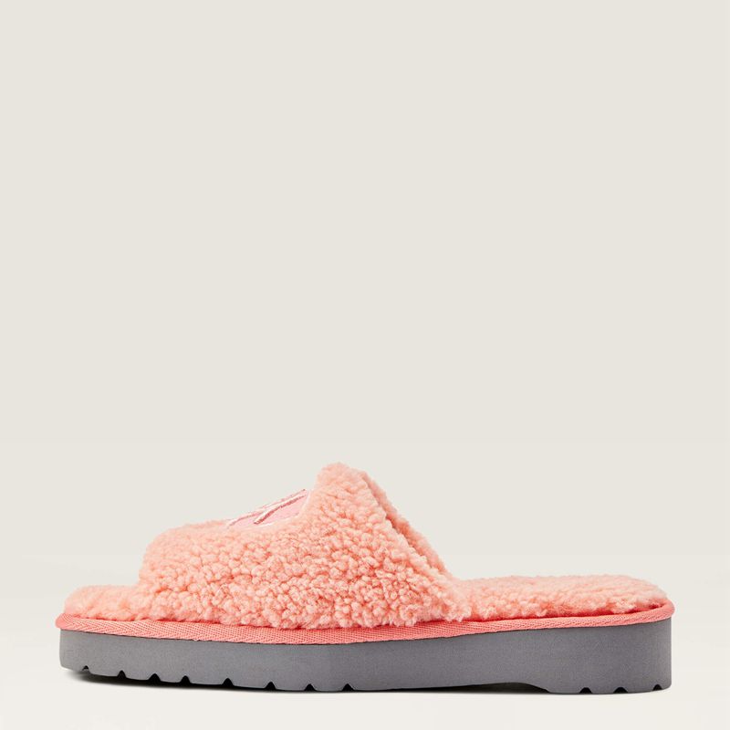 Fuzzy Pink Ariat Cozy Chic Square Toe Slipper | 58IVBMKGH