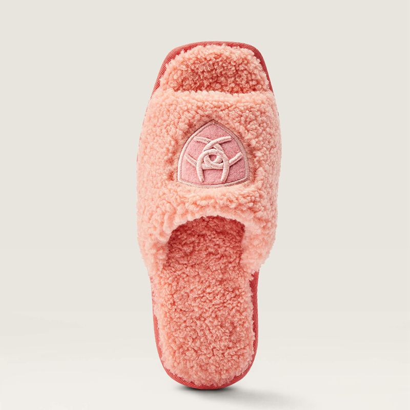 Fuzzy Pink Ariat Cozy Chic Square Toe Slipper | 58IVBMKGH