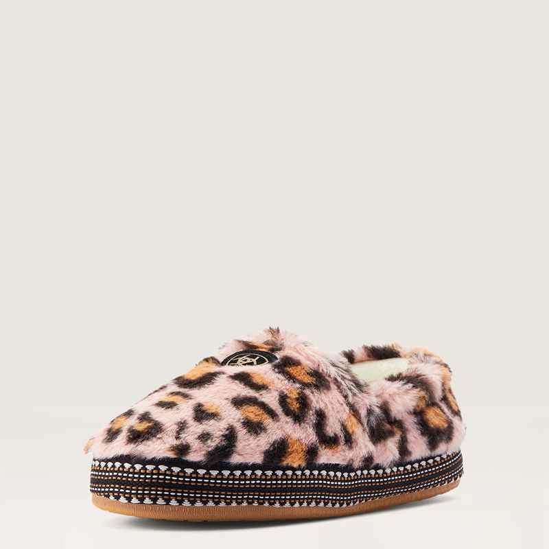 Fuzzy Pink Leopard Print Ariat Snuggle | 82QNILERD