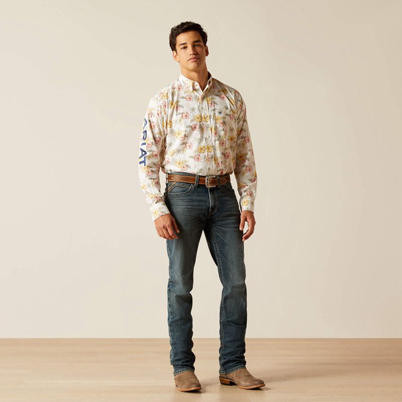 Gardenia Ariat Team Charlie Classic Fit Shirt | 81MBKRLPW