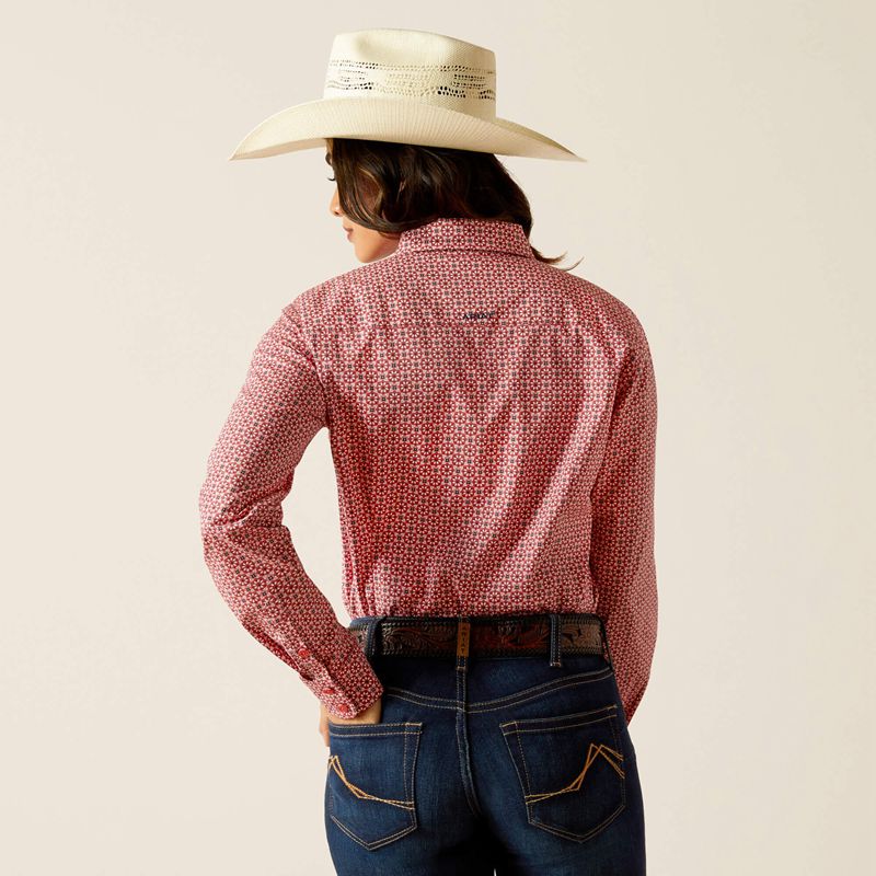 Garnet Rose Geo Ariat Kirby Stretch Shirt | 68HUVKOIB