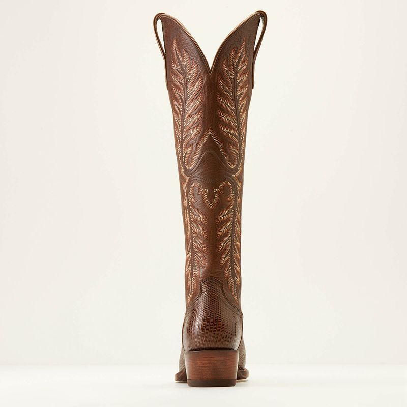 Gilded Ring Lizard/Velvet Chocolate Ariat Sterling Margot Stretchfit Western Boot | 59AGJZDHR