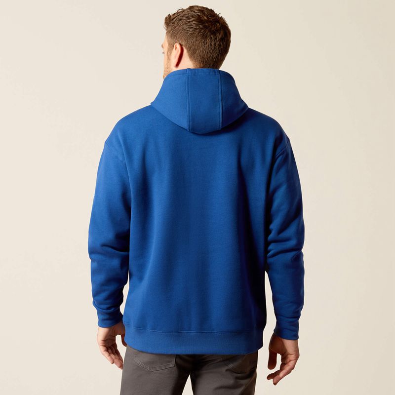 Glacier Blue/Imperial Blue Ariat Rebar Graphic Hoodie | 98IHUEXDR