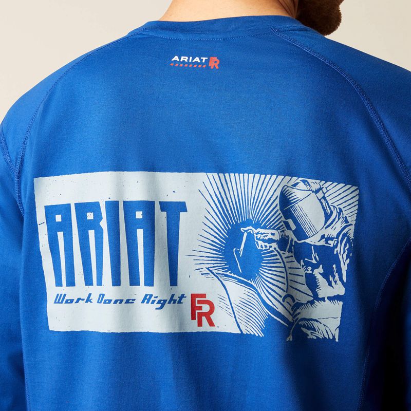 Glacier Blue Ariat Fr Air Deco T-Shirt | 15SKRXGBQ