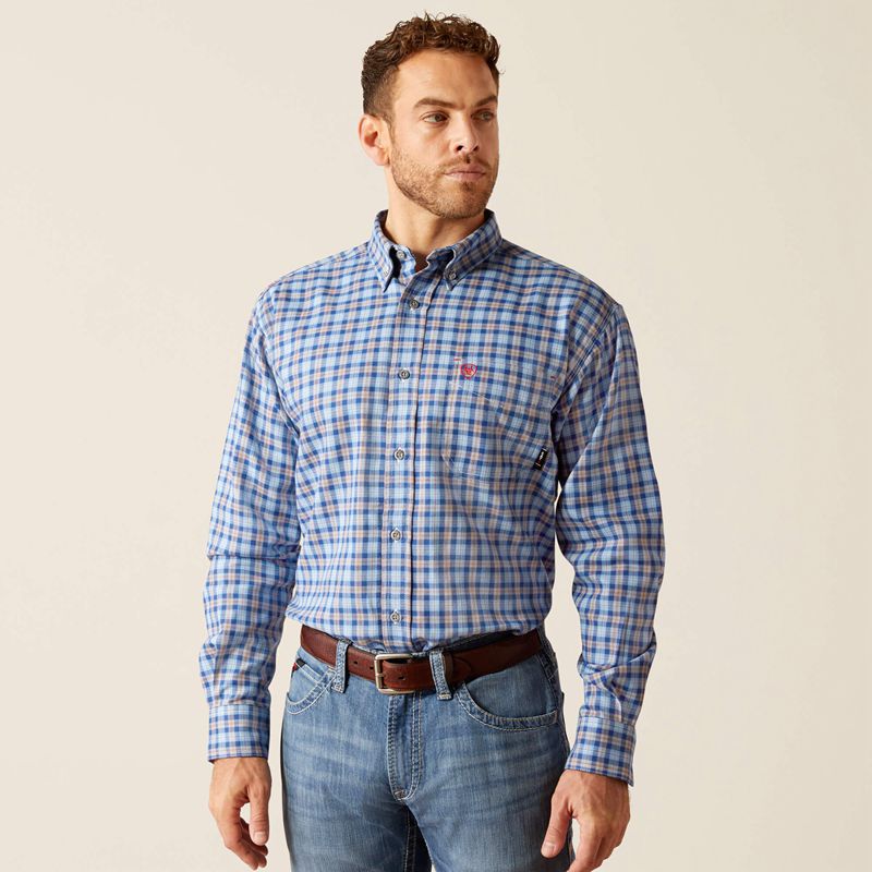 Glacier Blue Ariat Fr Sierra Work Shirt | 43UQWJRSF