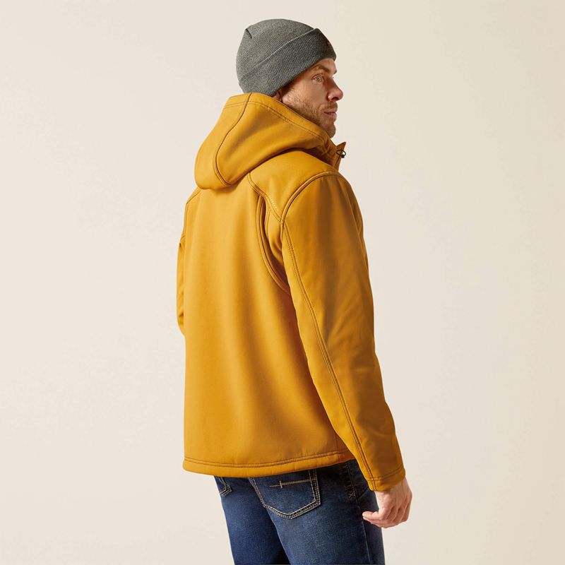 Golden Brown Ariat Rebar Sherpa Stretch Canvas Softshell Jacket | 29BOJLXFY