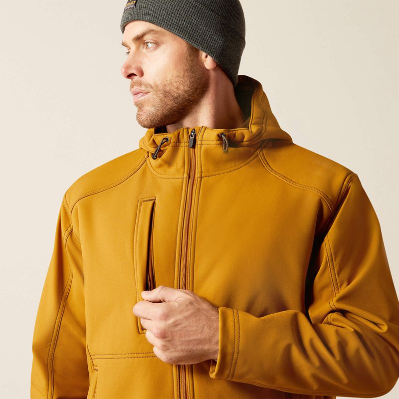 Golden Brown Ariat Rebar Sherpa Stretch Canvas Softshell Jacket | 29BOJLXFY